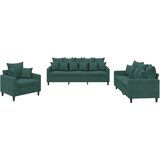  3-dijelni set sofa s jastucima tamnozeleni baršunasti | shoptok.hr