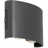 QAZQA Zunanja stenska svetilka temno siva z LED 4 lučkami IP54 - Silly Cene
