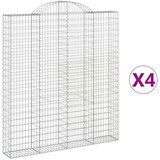  Lučne gabionske košare 4 kom 200x30x220/240cm pocinčano željezo | shoptok.hr