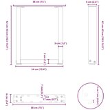  Noge za klub stolić U-oblik 2 kom Crne 38 x (42-43) cm Čelik | shoptok.hr