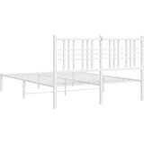  Metalni okvir za krevet s uzglavljem bijeli 140 x 200 cm | shoptok.hr