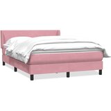Krevet s oprugama i madracem ružičasti 140x210 cm baršunasti | shoptok.hr