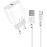 Denmen DC07T Punjač za mobilne 18W 3,6A Fast + Type C kabl, Beli | Eponuda.com