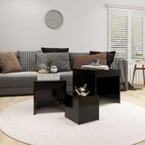  Komplet mizic 3 kosi črne barve iverna plošča, (20712571) | Shoptok.si