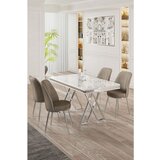 Hanah home vals - white, chrome, cappuccino whitechromecappuccino dining table & chairs set (5 pieces) | ePonuda.com