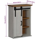 vidaXL Viseći ormarić HALDEN s kliznim vratima bijeli 49x22,5x70cm bor | shoptok.hr