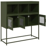 vidaXL Komoda maslinastozelena 100,5x39x107 cm hladno valjani čelik | shoptok.hr