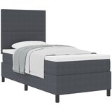 vidaXL Postelja s škatlastim vzmetenjem z vzmetnico temno siva 90x200 cm žametna tkanina, (22082902) Cene