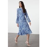 Trendyol Dark Blue Floral Woven Dress cene