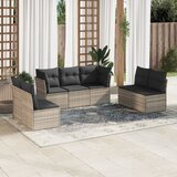 vidaXL 7-dijelni set vrtnih sofa svjetlosivi od poliratana | shoptok.hr
