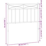  Metalno uzglavlje za krevet crno 75 cm | Shoptok.si