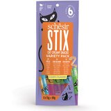 Schesir Poslastica za mačke Stix Creamy, Pačetina, piletina i losos, 6x15g Cene