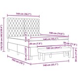Box Postelja z vzmetnico z vzmetnico Temno modra 140 x 190 cm Žamet, (5000128604) | Shoptok.si