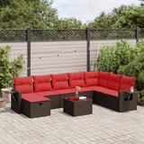  9-dijelni set vrtnih sofa s jastucima poliratan smeđi | shoptok.hr
