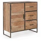 Komoda iz masivne akacije v naravni barvi 90x90x40 cm Elmer –