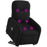vidaXL Električni masažni naslanjač s funkcijo vstajanja črn | Shoptok.si