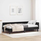  Kutni okvir kreveta s uzglavljem Crna 90 cm x 190 cm Baršun | shoptok.hr