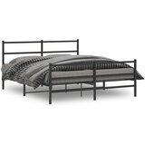  Metalni okvir kreveta s uzglavljem i podnožjem crni 150x200 cm | shoptok.hr