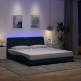  Posteljni okvir z LED brez vzmetnice moder 180x200 cm blago | Shoptok.si