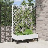  Vrtni saksija s rešetkom i kotačima Bijela 80 x 40 x 131,5 cm | shoptok.hr