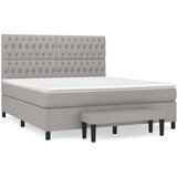 Maison Chic Box spring postelja - Vzmetna postelja z vzmetnico svetlo siva 180x200 cm blago SL20370, (21893748) | Shoptok.si