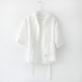 Linen Tales Dječji bijeli laneni ogrtač Nature, veličina 122 - 128 | shoptok.hr