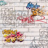 A.S. CREATION TAPETEN Tapeta iz netkane tekstilije AS CREATION Grafitti (bela, vzorec grafitija, 10,05 x 0,53 m) | Shoptok.si