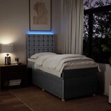  Box spring krevet s madracem svjetlosivi 90x190 cm od tkanine Slike