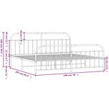  Metalni okvir kreveta uzglavlje i podnožje crni 193x203 cm | shoptok.hr