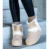 Gemre Beige eco-suede platform snow boots Peters | Shoptok.si