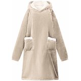  Deka majica s kapuljačom Bež M Flis i flanel | shoptok.hr