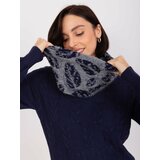 Fashion Hunters Grey and navy blue women's scarf with patterns Cene