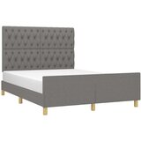  Okvir za krevet s uzglavljem tamnosivi 140x190 cm od tkanine | shoptok.hr