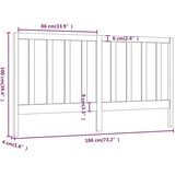 Uzglavlje za krevet crno 186 x 4 x 100 cm od masivne borovine | shoptok.hr