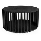 Woodman Črna hrastova mizica Drum, ø 83 cm Cene