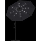  Previsni senčnik z LED lučkami in kovinskim drogom 300 cm črn, (20729306) | Shoptok.si