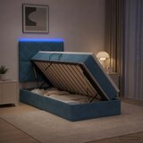  LED krevet za pohranu s madracem Tamno plava 90 x 190 cm Baršun | shoptok.hr