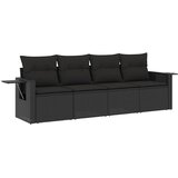  4-dijelni set vrtnih sofa od poliratana s jastucima crni | shoptok.hr