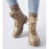 Gemre Beige boots with decorative fur Quarto | Shoptok.si