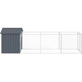  Kućica za pse s krovom antracit 117x405x123 cm pocinčani čelik | Shoptok.si