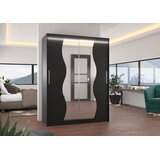 ADRK Drsna omara z ogledalom in LED osvetlitvijo RENZO 150 - ČRNA | Shoptok.si
