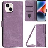 INORCO Za iPhone 14/13 6,1-palčni PU usnjeni ovitek za telefon s stojalom in vtisnjenimi črtami na dotik kože ovitek denarnice, (22036007) Cene