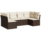  6-dijelni set vrtnih sofa od poliratana s jastucima smeđi | shoptok.hr