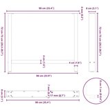 vidaXL Noge kavne mizice črna 2 kosa 90x(72-73) cm jeklo | Shoptok.si