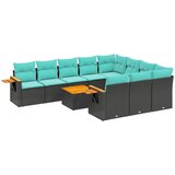  11-dijelni set vrtnih sofa od poliratana s jastucima crni Crna 85 x 62 x 69 cm | shoptok.hr