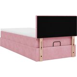 vidaXL Otomanski posteljni okvir z vzmetnico roza 90x200 cm žamet | Shoptok.si