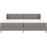 vidaXL Box Spring postelja s vzmetnico v taupe barvi, 200x200 cm, tkanina, (22051682) | Shoptok.si