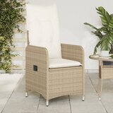 Maison Chic Nastavljivi vrtni stoli - Stol za vrt 2 kosa z blazinami bež poli ratan JS74, (21878047) | Shoptok.si