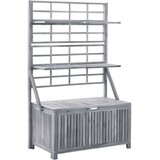  Kutija za pohranu s rešetkom siva 99x55x160 cm od drva bagrema | shoptok.hr