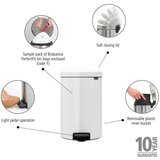Brabantia Kanta za smeće s pedalom Newicon 20 L s plastičnim unutarnjim dijelom - White | shoptok.hr